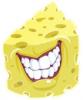 Ilustracin de un queso con boca humana sonriendo