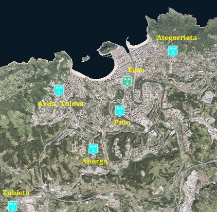 Mapa de calidad del aire de Donostia