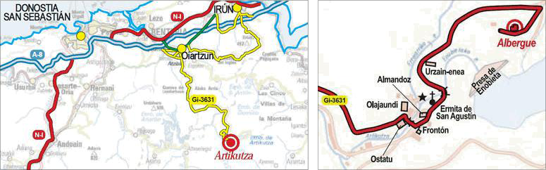 Albergue de Artikutza: Localización y mapa