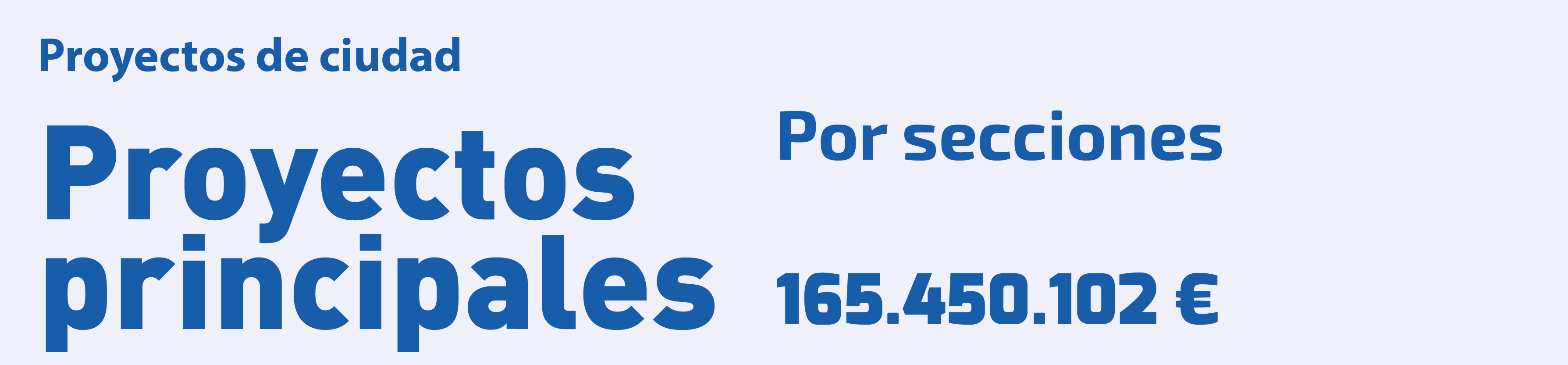 Proyectos principales por secciones 2023