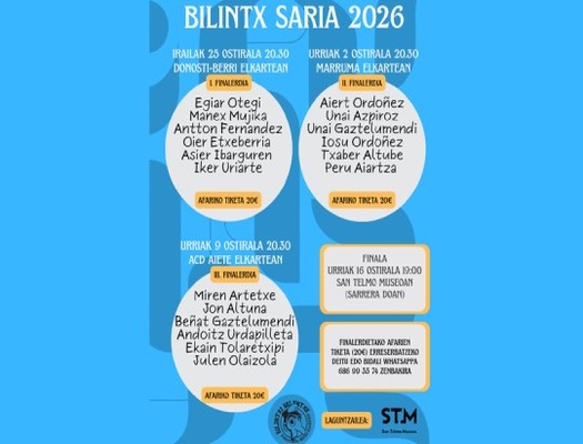 Bilintx Saria 2026: Donostiako Bertsolari Sariketa Finala