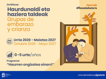 Haurdunaldi eta haziera taldeen programaren irudi kartela izen emateak zabaltzeko