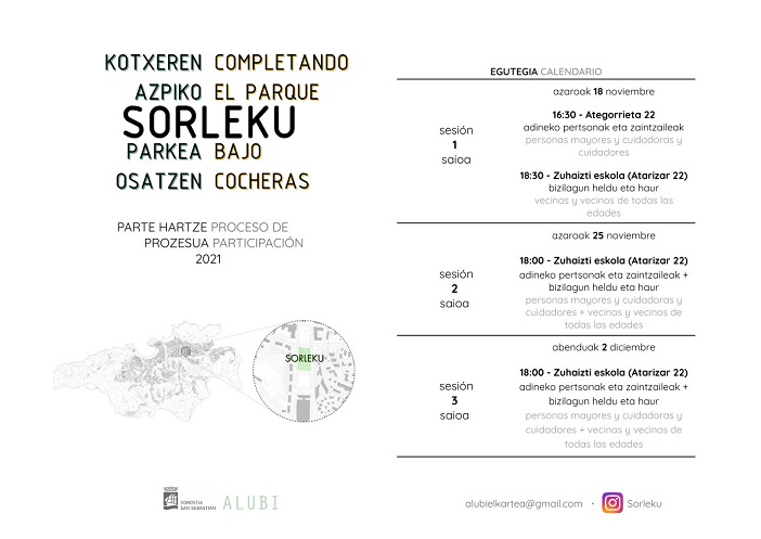 Calendario: Completando el Parque Sorleku Bajo cocheras