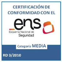 Enlace PDF de la certificacin de conformidad con el ens (Esquema Nacional de Seguridad). Categora MEDIA. RD 3/2010