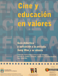 Cartel con el texo 'Cine y educacin en valores'